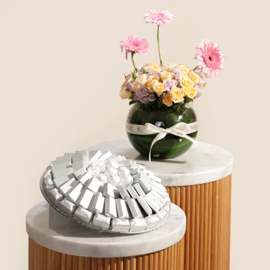 Patchi Luxury Chocolate Tray | Glowy Flowers Vase