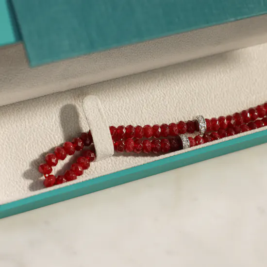 Fayandra Red Jad Stones Rosary