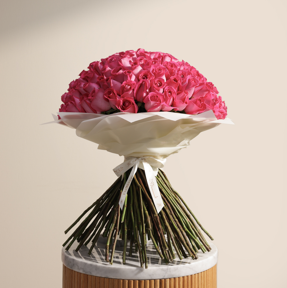 باقة تألق الفوشيا | 150 جوري