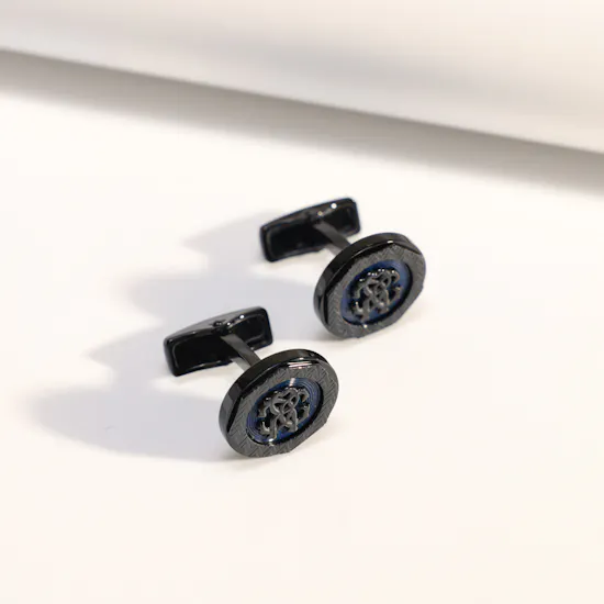 Roberto Cavalli Black Color with Blue Pattern Cufflinks