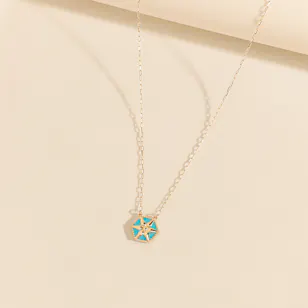 Midad Bahja Turquoise Color Gold Necklace