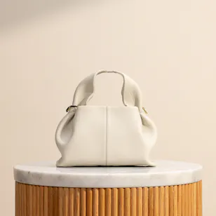 Polène Numéro Neuf Mini Edition in Textured Chalk Bag