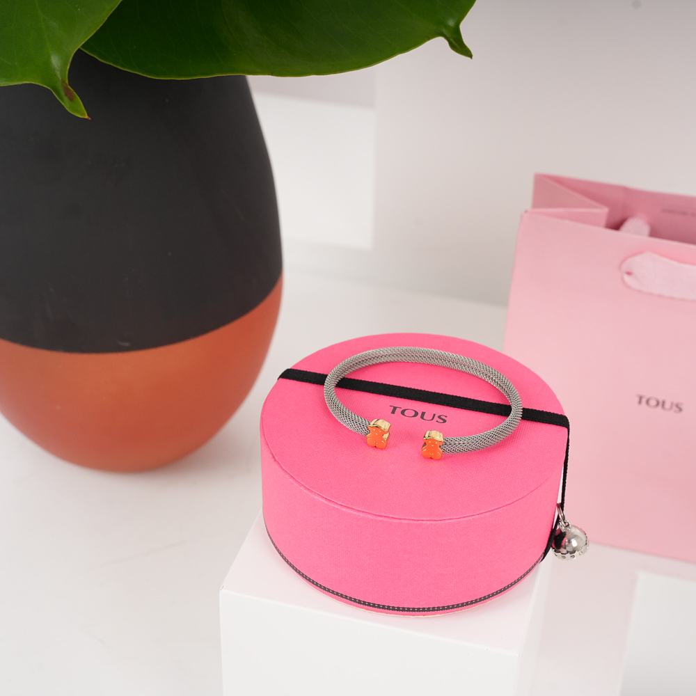 إسورة ميش ذهب و الفولاذ نسائية من توس | مزهرية سمبيديوم