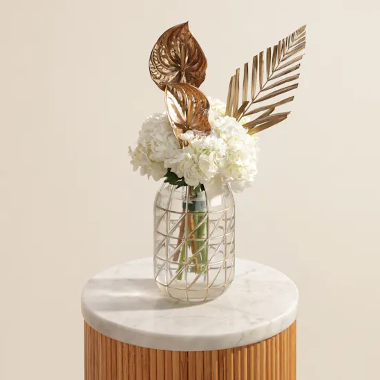 Golden Serenity Flower Vase
