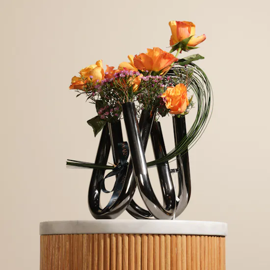 Sunny Orange Flower Vase