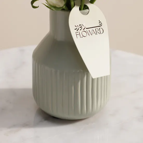 White Whisper Baby Roses Vase