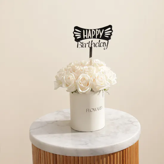 Birthday White Flowers Box