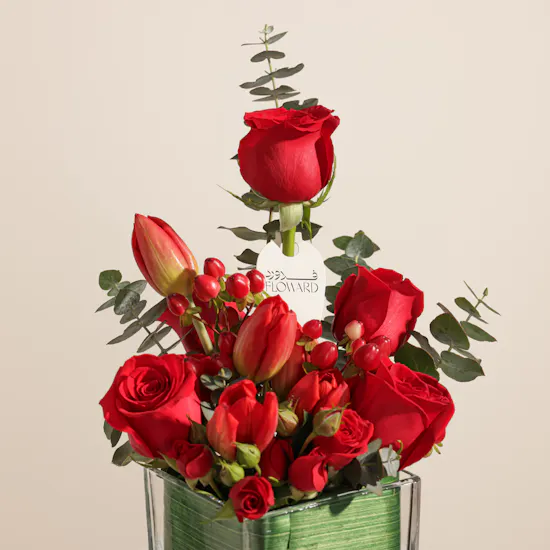 Red Flowers Vase