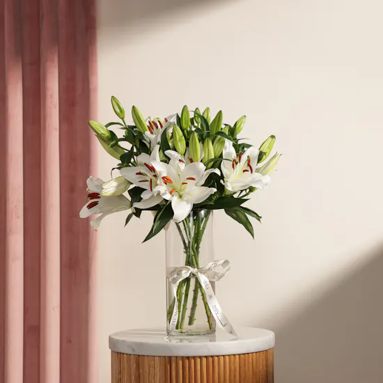 Forever White Lily Love Vase