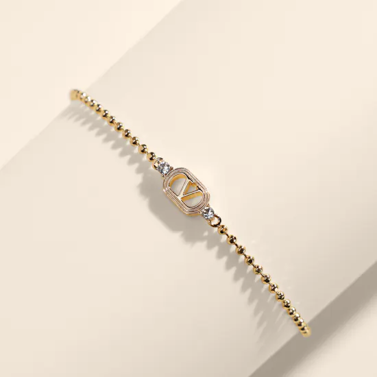 Valentino Garavani Ovalette Metal and Swarovski Crystals Bracelet