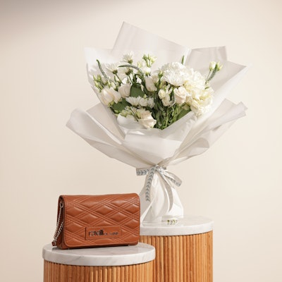 Roberto Cavalli Class Hand Bag for Women | White Flowers