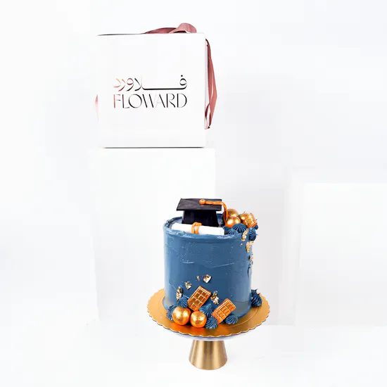 Floward Graduation Cake | Blue Rose Bouquet