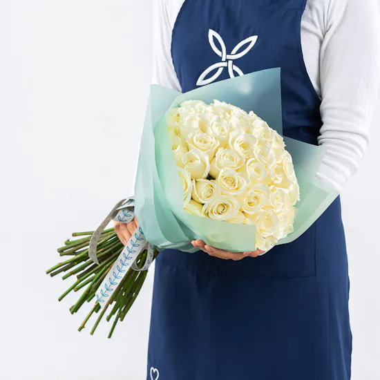 Beloved Dad White Roses