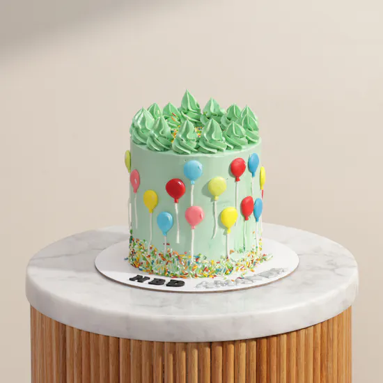 Floward Personalized Pistachio Balloons Cake