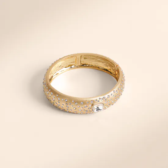 Lynyer Aurora Dust Gemstone Gold Plated Women's Bangle