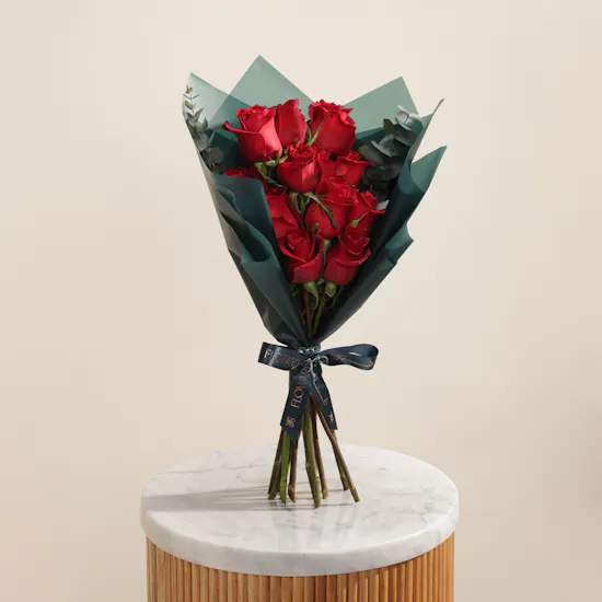 Soft Embrace Red Roses Bouquet