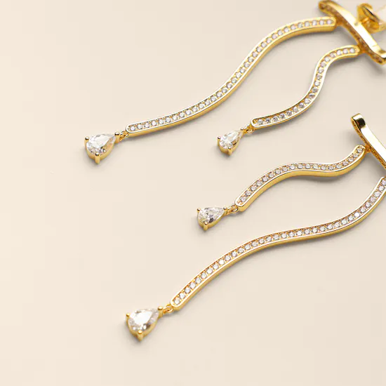 Velvet Desert Gold-plated Dune Mirage Long Drop Earrings