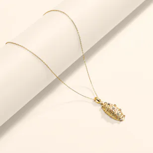 Siran by Iram Gold Engraved Floral Necklace Siran by Iram Gold Engraved Floral Necklace