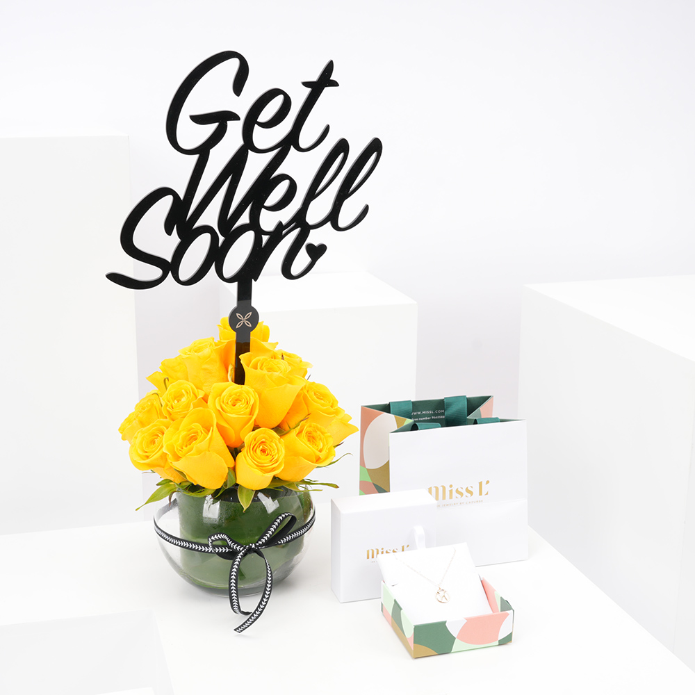 قلادة برج الحوت من ميس أل | جوري أصفر