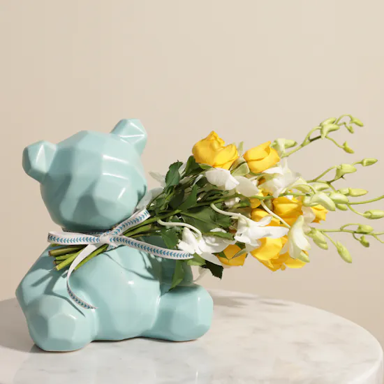 Blue Teddy Bear | Mini Bouquet