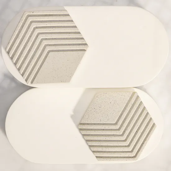 Atom Beige Pottery Coaster For Cups