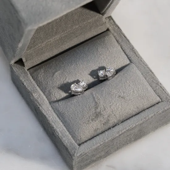 EverPromise By Gold Land Round & Pear Diamond Earrings