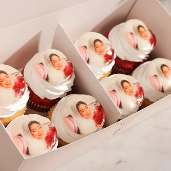 December Cake Personalized Photo Cupcakes | Joyous Flowers