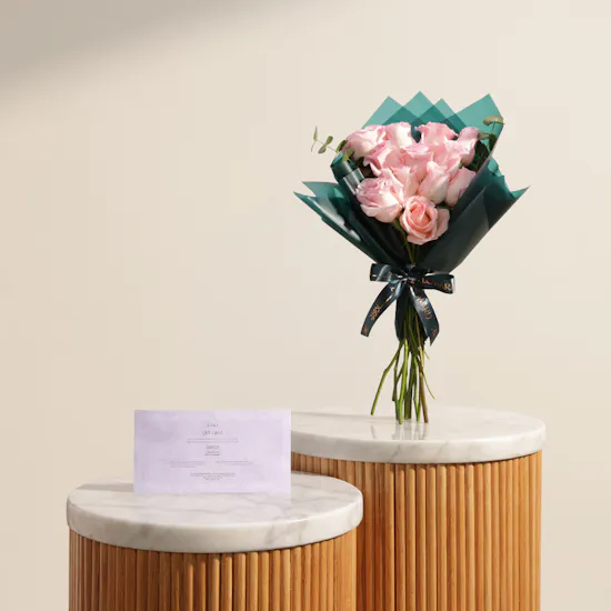 Klar Relax Massage Gift Card | Dozen Revival Rose Bouquet