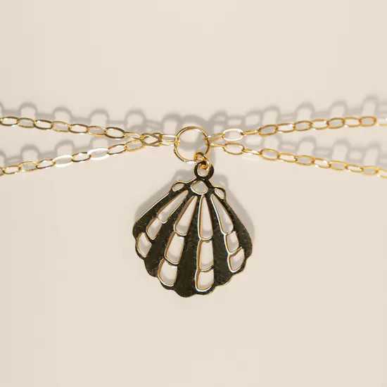 Miss L' Starfish and Seashell Chain Gold Bracelet