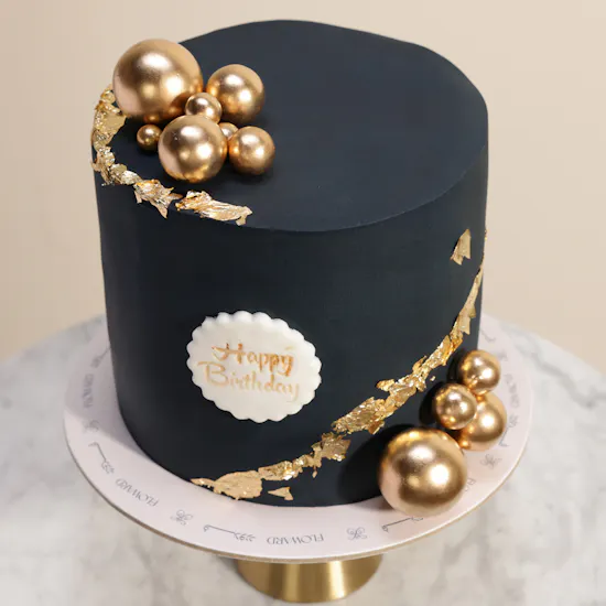 Floward Golden Midnight Birthday Cake