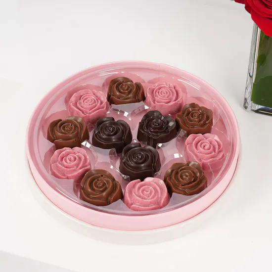 Bostani Rose Chocolate Box | Crimson Charm Vase