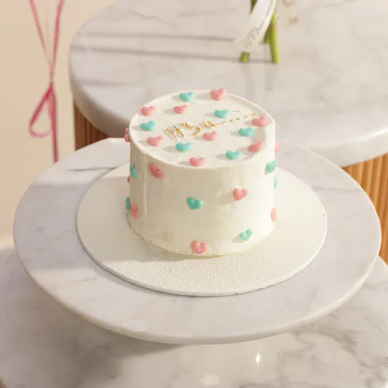 Sweet Atelier Gender Reveal Cake for Girls | Charm Flower Bouquet and Balloons