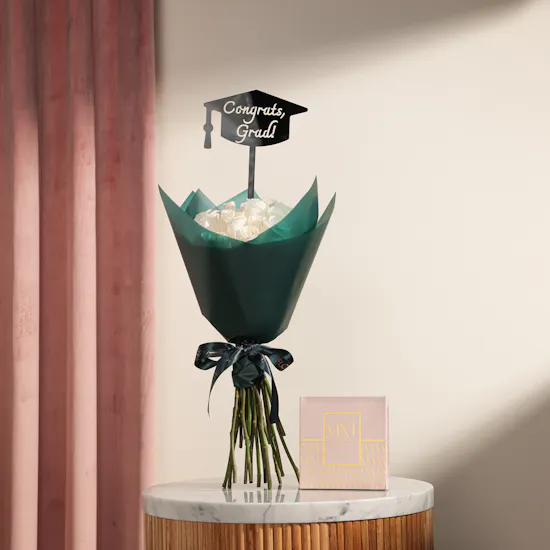 Ah Vint Perfume Set for Women | Congrats Grad Rose Bouquet