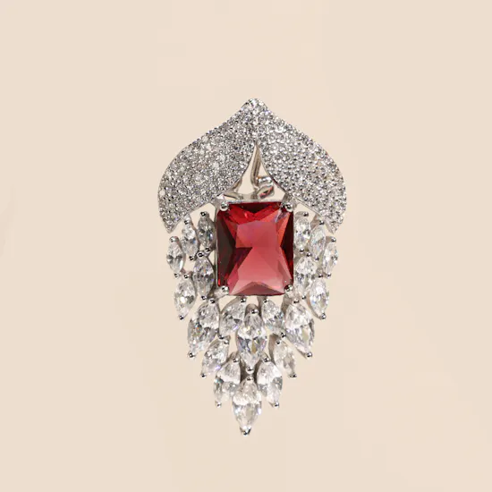 Floward Silver Jewelry Set | Red