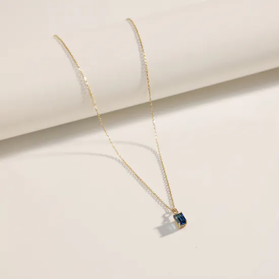 Midad Forever Gold December Blue Zircon Necklace