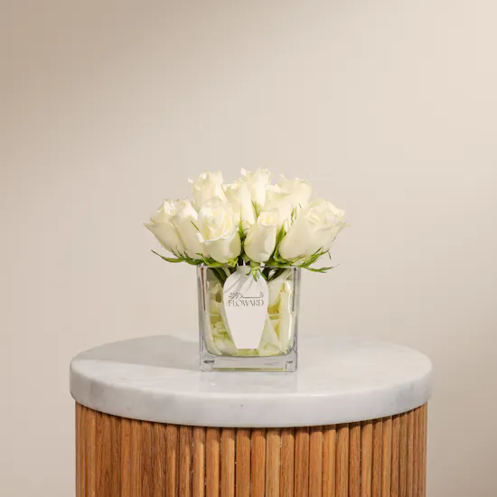 White Flowers Vase