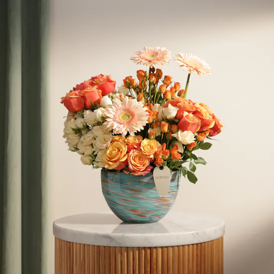Peach Celebration Flower Vase