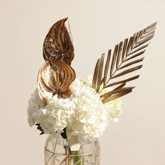 Golden Serenity Flower Vase