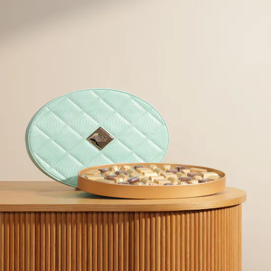 Bostani Chocolate Tiffany Oval Leather Box