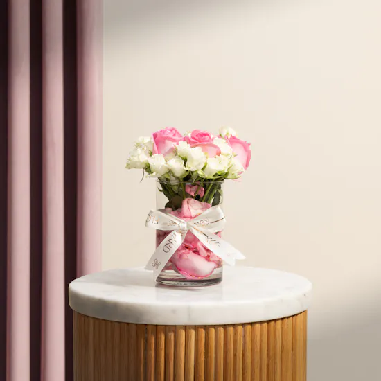 Blushing Elegance Flowers Vase