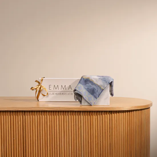 Emma Slate n’ Gold Scarf | Flowers of Passion