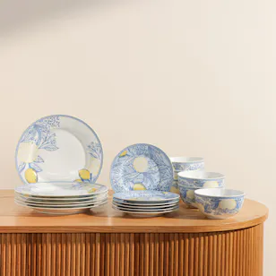 Safat Home Blue Limon Porcelain Dinner Set Safat Home Blue Limon Porcelain Dinner Set