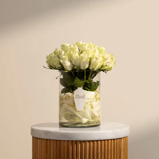 Graceful White Rose Vase