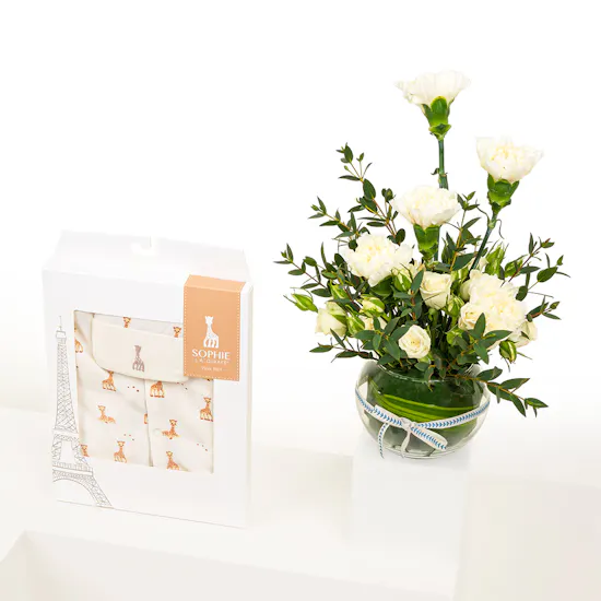 Dee Mama Sophie La Girafe Unisex Set | White Carnation