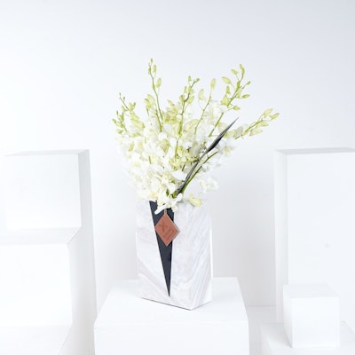 White Orchids | Marble Vase
