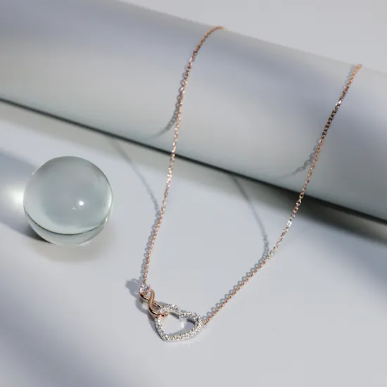 Swarovski Hyperbola Infinity and Heart Necklace