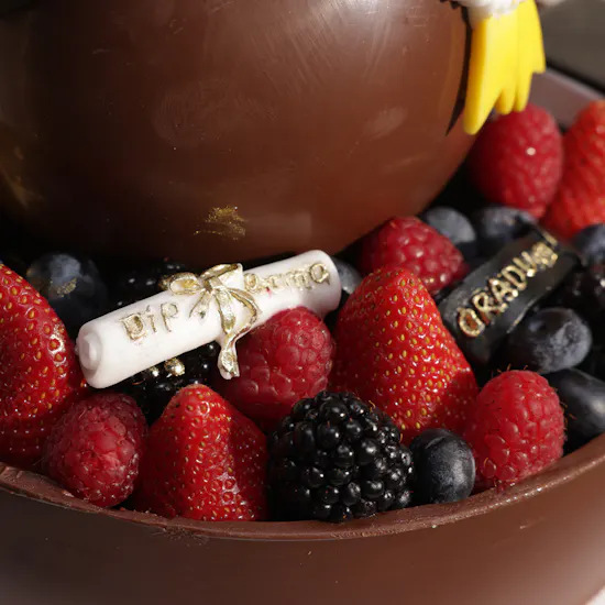 NJD Graduation Chocolate with Fresh Fruits Cake