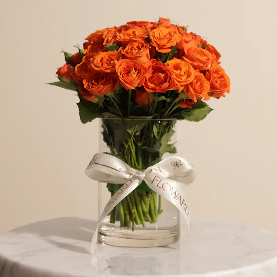 مزهرية بيبي جوري برتقالي دافئة | 18 زهرة