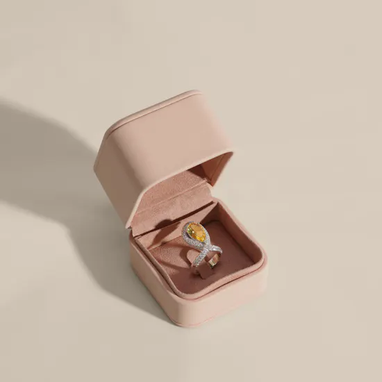 Floward Lemon quartz Tiara Silver Women's Ring | Size 8