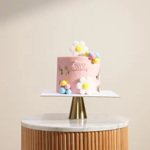 Floward Pink Happy Birthday Cake